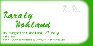 karoly wohland business card